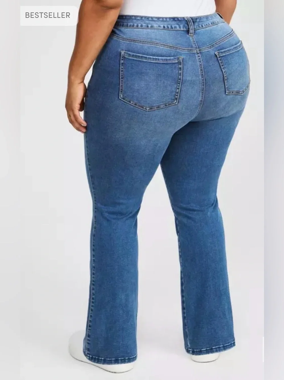 Torrid Trio Fit Slim Boot Limitless Stretch Mid-Blue Straight Jeans - 16-20